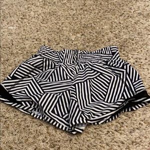 Black and white patterned athletic shorts